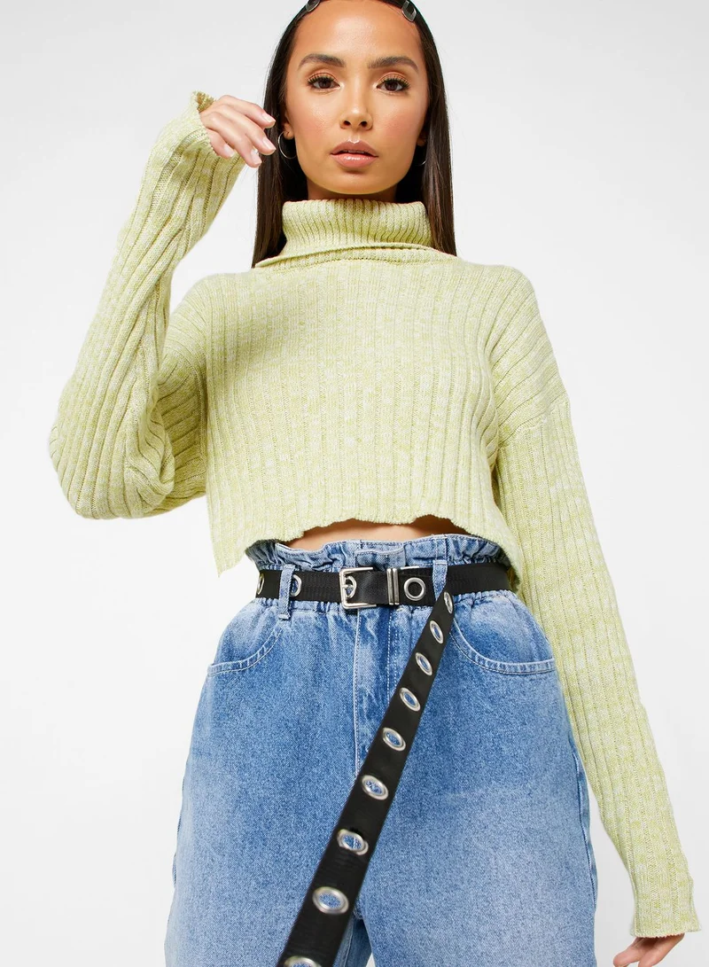 FOREVER 21 Roll Neck Cropped Sweater