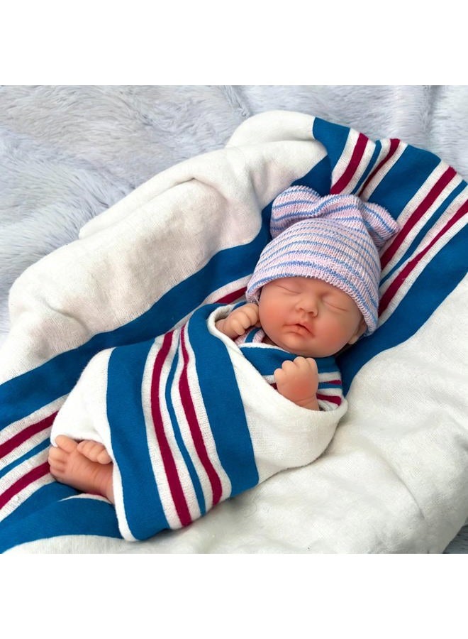 Mire & Mire 7 inch Boy Miniature Sleeping Full Silicone Mini Baby Dolls with Feeding Accessory Lifelike Baby Doll Soft Realistic Baby Doll - Image 1