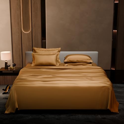 Stoa Paris Super King Size Bedsheet with 4 Pillow Covers, 300TC Satin Premium Bedding Set, Housewarming, Wedding Gift for Couple, Date Night - Eternal Glow - Image 2