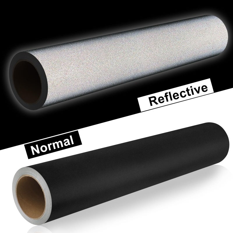 WRAPXPERT Black Reflective Vinyl, 12" x10ft Reflective Vinyl Permanent Adhesive Roll for Mailbox Numbers, Cars, Trucks, Motorcycles, Bikes, Helmets,Black - Image 2