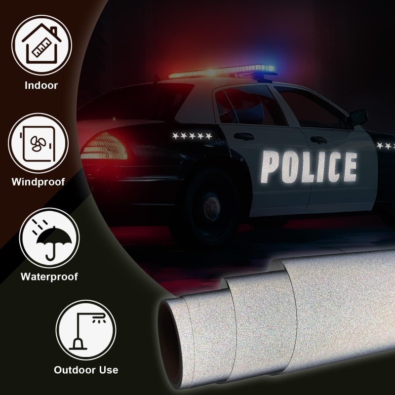 WRAPXPERT Black Reflective Vinyl, 12" x10ft Reflective Vinyl Permanent Adhesive Roll for Mailbox Numbers, Cars, Trucks, Motorcycles, Bikes, Helmets,Black - Image 3