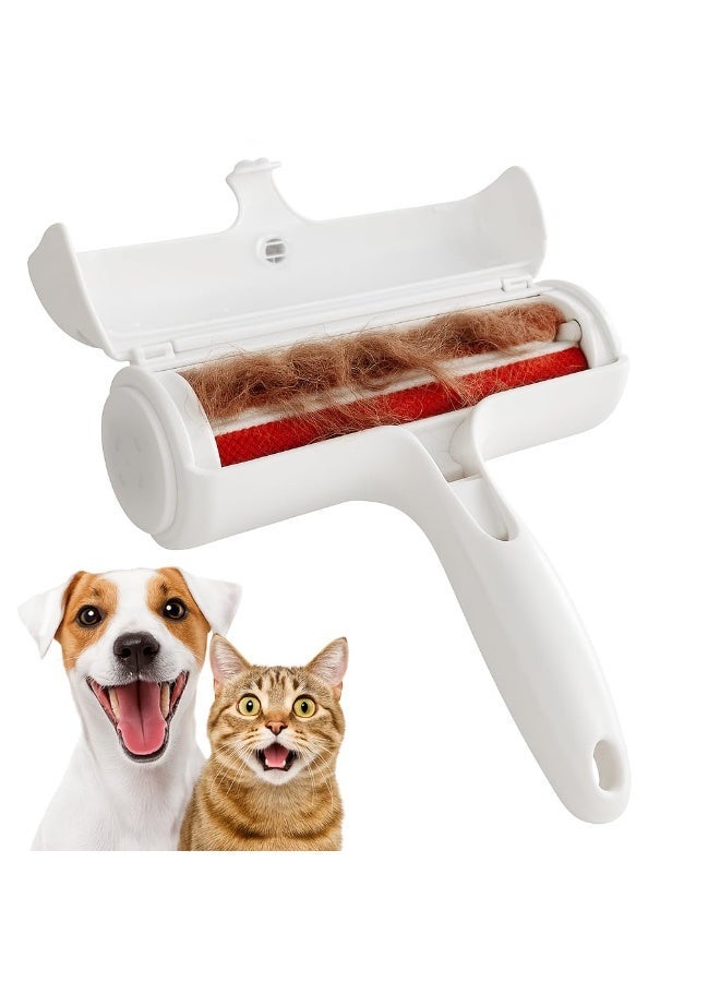 شابية بكرة ​​إزالة شعر الحيوانات الأليفة - بكرة إزالة الوبر لشعر الحيوانات الأليفة - مزيل شعر الكلاب والقطط ذاتي التنظيف - يزيل شعر الكلاب والقطط من الأثاث والسجاد والفراش والملابس والمزيد (أبيض) - Image 1