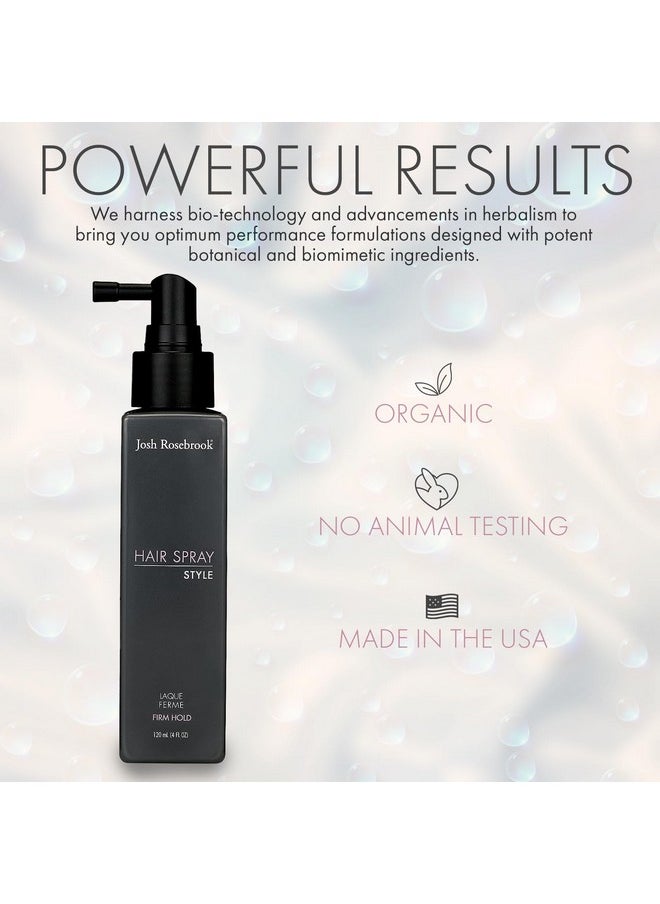 Josh Rosebrook Hair Spray Firm Hold Hair Spray To Control Any Hair Style While Encouraging Strong Hair Growth. 120Ml 4Oz  - Image 3