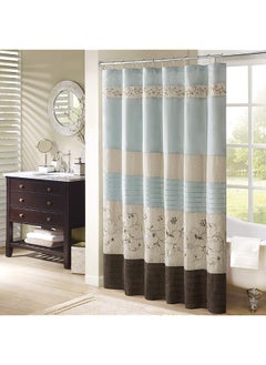 Serene Shower Curtain Faux Silk Embroidered Floral Machine Washable Modern Home Bathroom Decorations 72X72 Blue - pzsku/Z10F0958AB9D79901768FZ/45/_/1741446955/37dabe17-c06d-4e08-946e-f7299ccede08