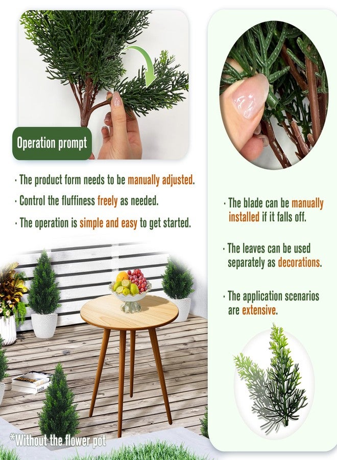 DOPGIB Artificial Cedar Topiary Plants: 20 Inch (2P) UV Resistant Faux Pine Stems Shrubs Plastic Greenery for Outdoor Indoor Home Decor, Garden, Front Porch, Office, Restaurant & Holiday Party - Image 3