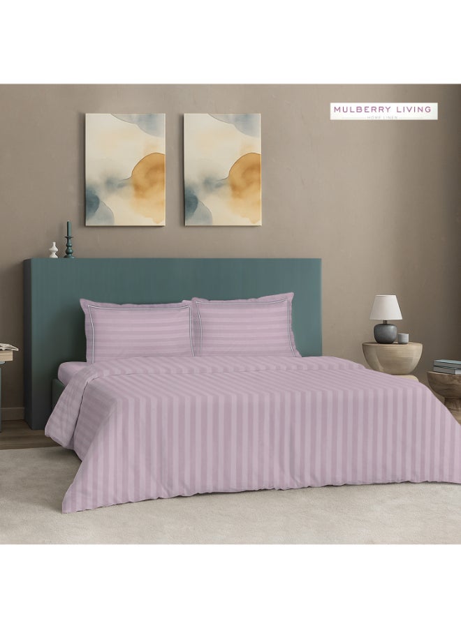 MULBERRY LIVING غطاء لحاف قطن % بنقوش مخططة كاليفورنيا كينج  ×  سم وردي كاميليا - Image 2