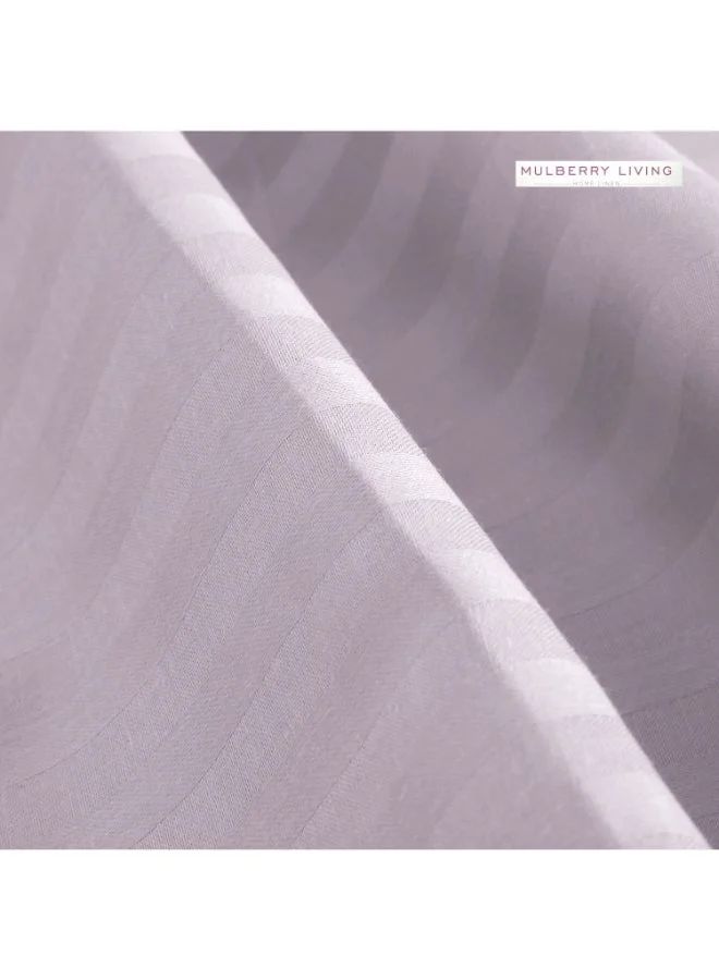 MULBERRY LIVING 100% Cotton King Duvet Cover - 300 TC Elysian Stripes(2cm). Width 260 x Length 240cms - Cameo Rose