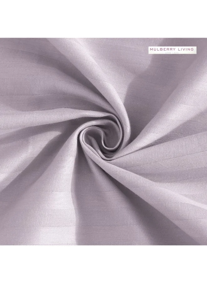 MULBERRY LIVING 100% Cotton King Duvet Cover - 300 TC Elysian Stripes(2cm). Width 260 x Length 240cms - Cameo Rose