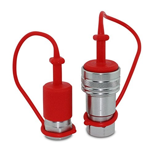 Summit Hydraulics 1/2" Ag ISO 5675 Hydraulic Quick Connect Tractor Couplers, Ball Pioneer Style w/Dust Caps, 2 Sets - Image 2