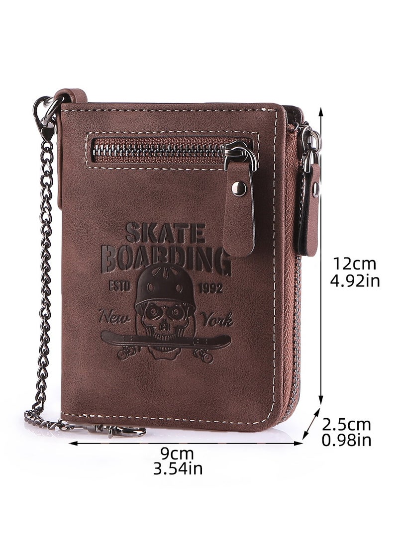 بايلليري محفظة كرتونية ريترو محفظة قصيرة للطلاب بسحاب حقيبة جلدية وحامل بطاقات عملات معدنية ومحفظة عملات معدنية هدية - Image 5