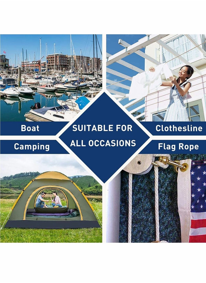 Excefore - Nylon Poly Rope Flag Pole Polypropylene Clothes Line Camping Utility Good for Tie Pull Swing Climb Knot (10 M Length, 10 mm Width, 2Pcs Blue) - Image 1