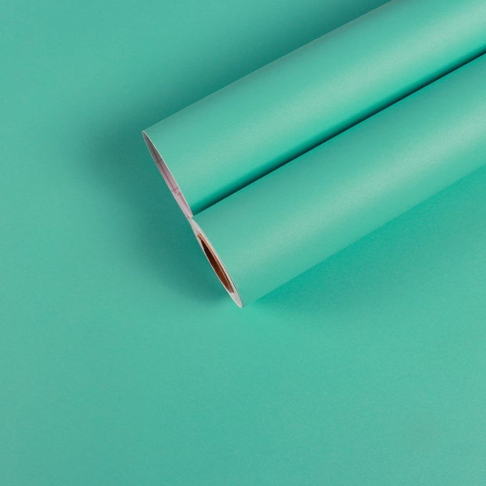 THICKEN MATTE AQUA GREEN PEEL AND STICK WALLPAPER 177X100 WATERPROOF STAIN RESISTANT REMOVABLE VINYL CONTACT PAPER FOR CABINETS SHELF LINERS DRAWERS RENTER FRIENDLY SOLID GREEN WALLPAPER
