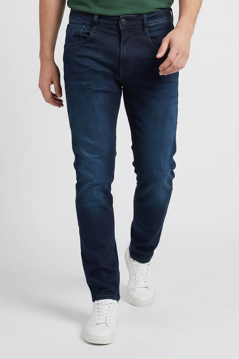 Replay Men Slim Fit Washed Stretchable Denim jeans, Dark Blue - Image 1