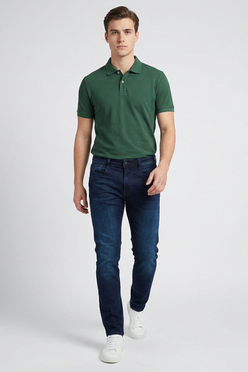 Replay Men Slim Fit Washed Stretchable Denim jeans, Dark Blue - Image 2