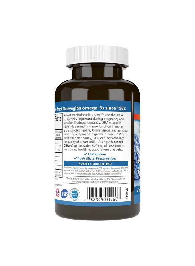 Carlson - Mother's DHA, 500 mg DHA, Prenatal Support, Fetal Development & Immune Health, 60 Softgels - Image 3