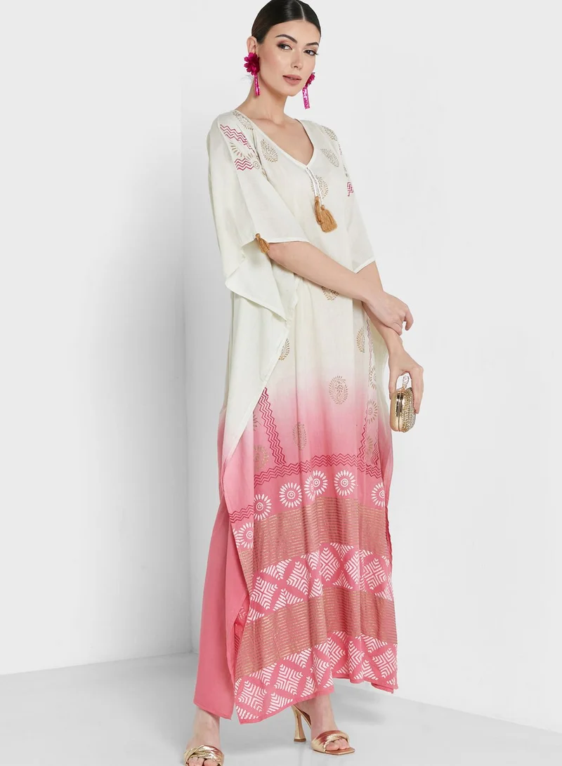 ARABIAN CLOSET Color Block Kaftan