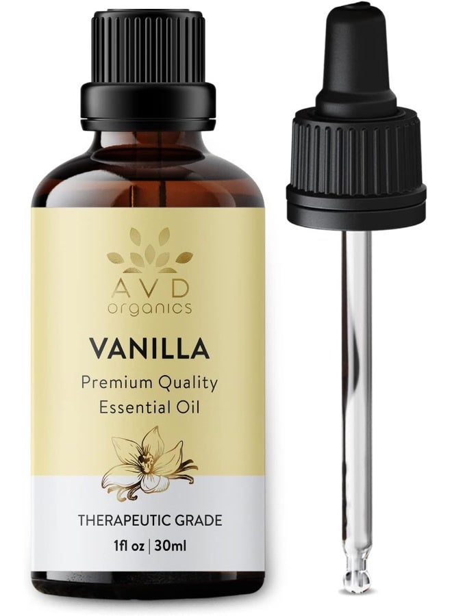 AVD ORGANICS Vanilla Essential Oil 30ml| Premium Quality Therapeutic Grade for Aromatherapy Diffuser Humidifier Relaxation Sleep Perfect Gifts | 1 fl. Oz
