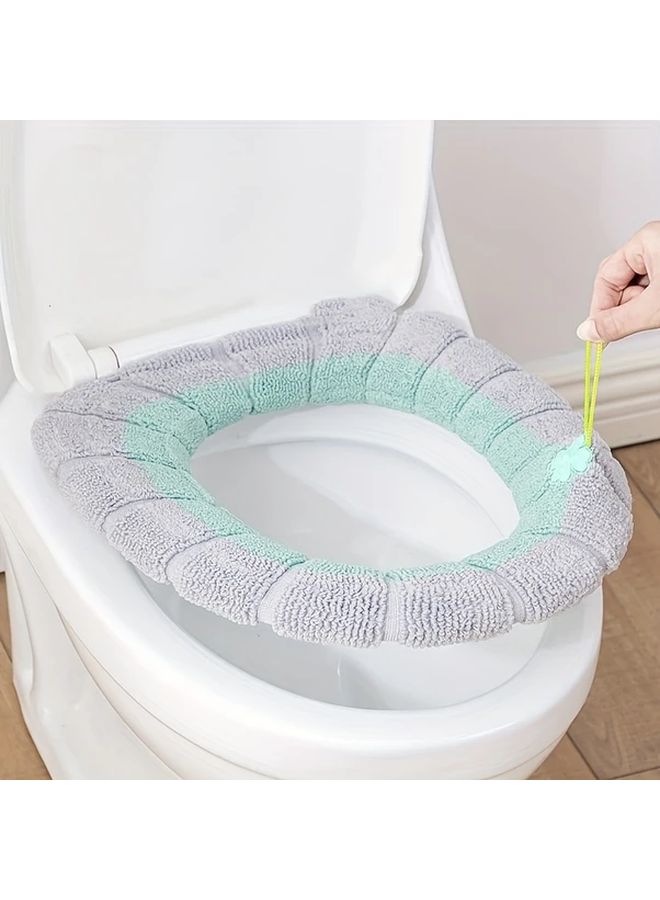 Heated Toilet Seat Cushion Soft Washable Gray Green Portable Home Gift - Image 4