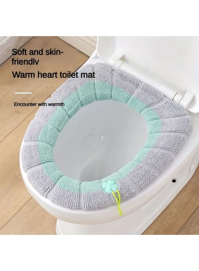 Heated Toilet Seat Cushion Soft Washable Gray Green Portable Home Gift - Image 3