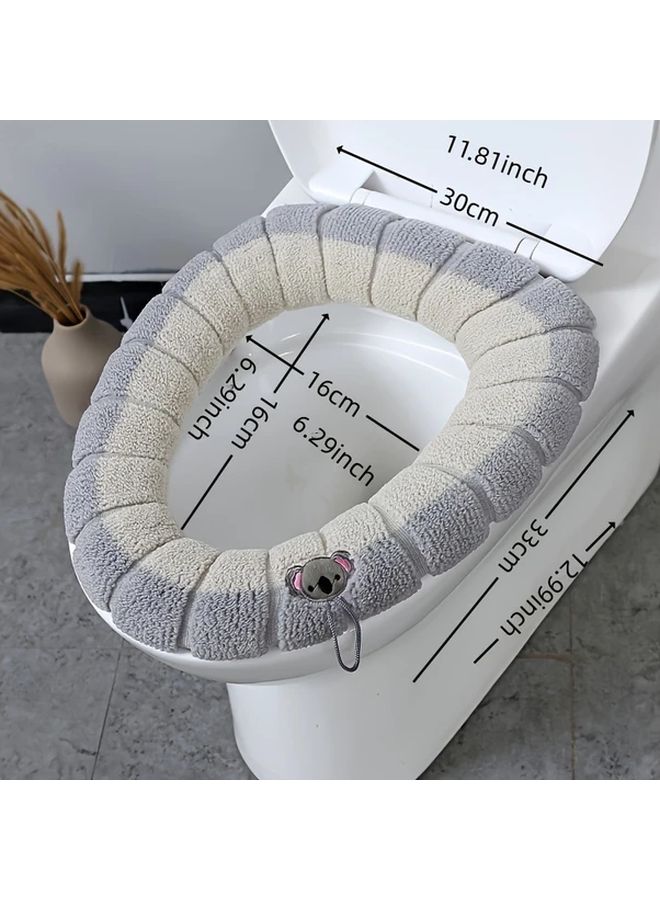 Heated Toilet Seat Cushion Soft Washable Gray Green Portable Home Gift - Image 2