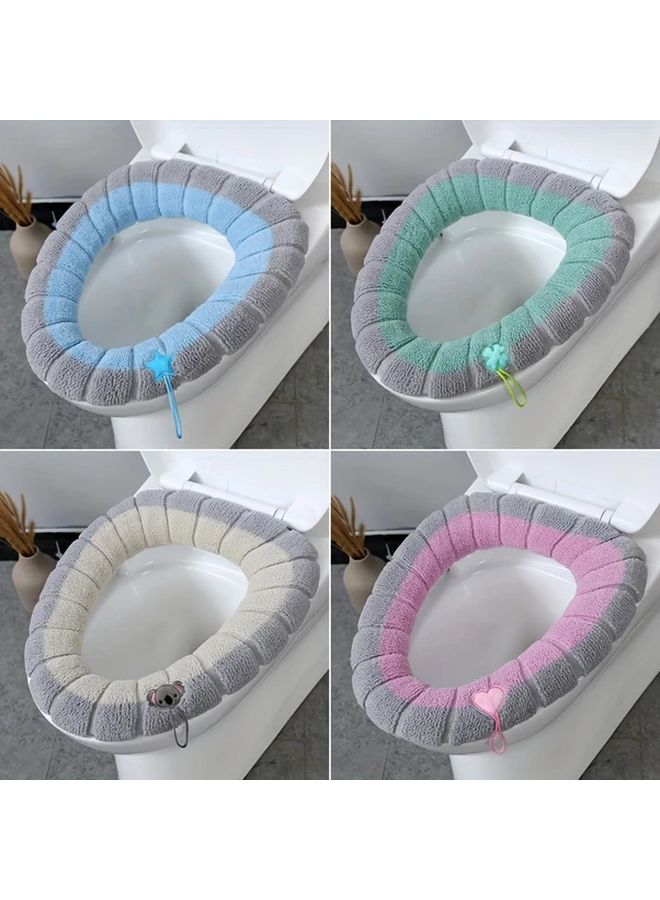 Heated Toilet Seat Cushion Soft Washable Gray Green Portable Home Gift - Image 1