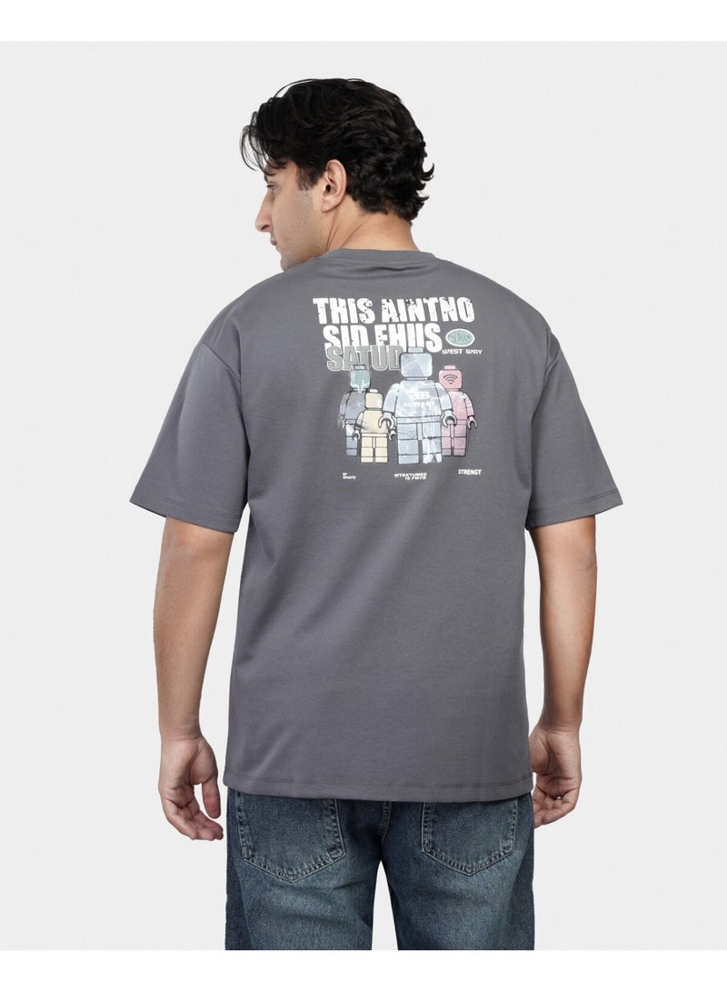 TORINESE "Sideline Grey" Minimalist Graphic Oversize - Image 3