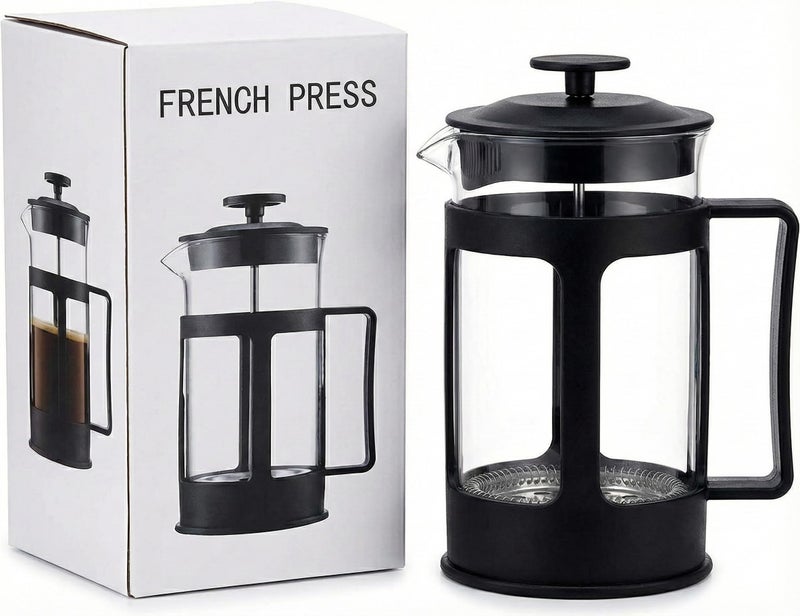 DOPPIO French Press Coffee Maker 600ml – Premium Borosilicate Glass with Stainless Steel Plunger | Manual Coffee & Tea Press | Heat Resistant, Easy to Clean – Black - Image 5