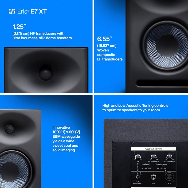 PreSonus Eris E7 XT 2-Way Active Studio Monitor with EBM Waveguide (Pack of 1) - Image 5