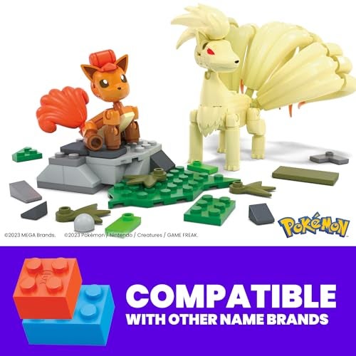 Mega Brands Mega Pokmon Evolution of Vulpix 2 Figures Vulpix and Ninetals 145 Building Blocks Toy 7 Years Mattel HTH79 - Image 5