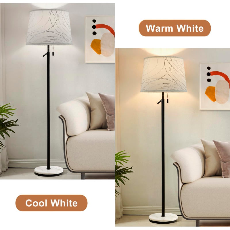 Luvkczc White Lampshades Set of 2 for Table Floor Lamp, Lampshades with with Line Design, 12.7" Top x 12.7" Bottom x 10" High, Natural Linen Hand Crafted, Lamp Shade Harp Holder Included - Image 5