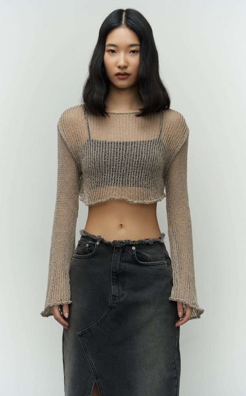 Mai Collection Arket Waist Detail Smoked Jean Skirt - Image 2