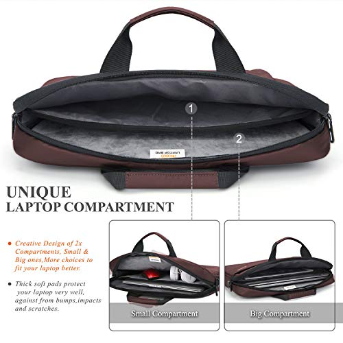 Probus Unisex Traveller Business Laptop Sleeve Sling Bag with Shoulder Strap for 13.3 Inch Laptop (Brown) - Image 3