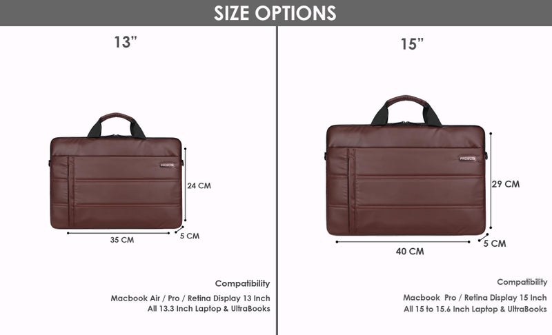 Probus Unisex Traveller Business Laptop Sleeve Sling Bag with Shoulder Strap for 13.3 Inch Laptop (Brown) - Image 4