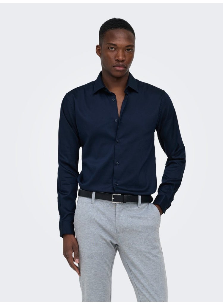 Only & Sons Men's Cotton-Polyester Stretch Full Sleeve Shirt - Image 5