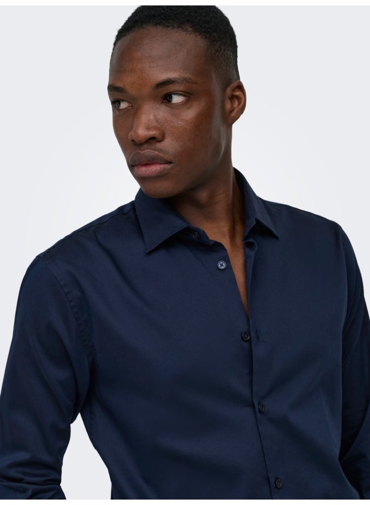 Only & Sons Men's Cotton-Polyester Stretch Full Sleeve Shirt - Image 2