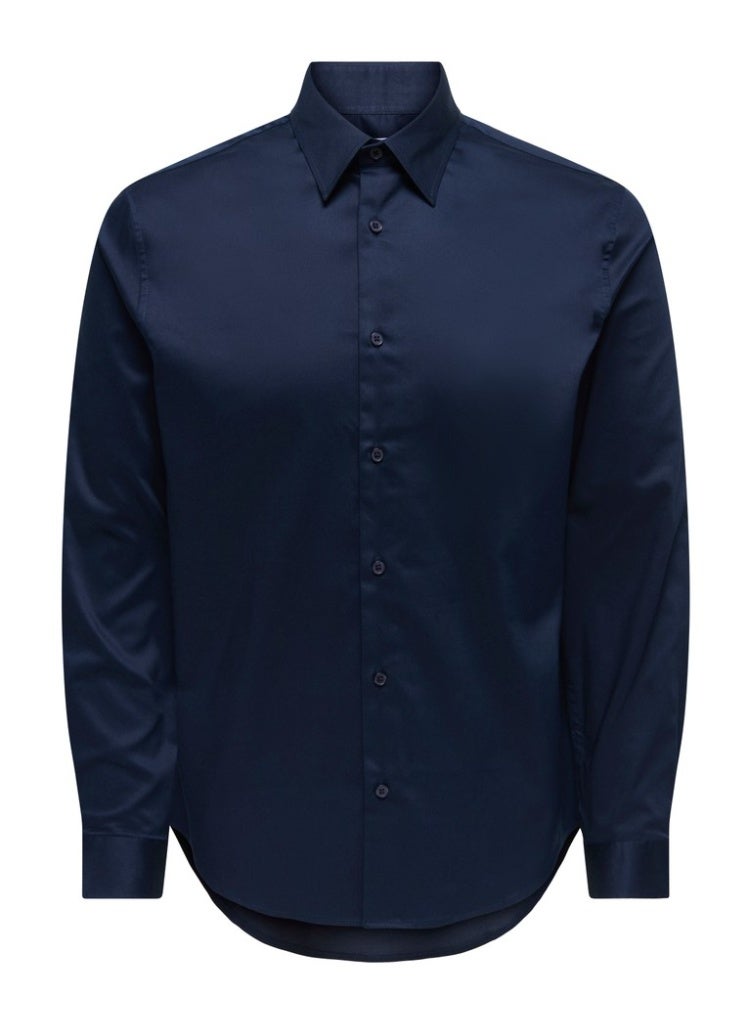 Only & Sons Men's Cotton-Polyester Stretch Full Sleeve Shirt - Image 3