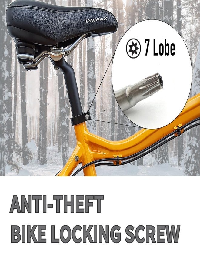 ONIPAX Anti-Theft Bicycle Seatpost Clamp - Secure 7-Lobe Pin Bolt with Specialized Security Key - CNC Machined Aluminum Alloy Seat Post Collar - 31.8mm / 34.9mm - Black - Image 5