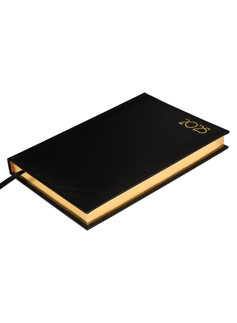 FIS Golden A5 Diary 2025 (English) Black - FSDI26EG25BK - Image 1