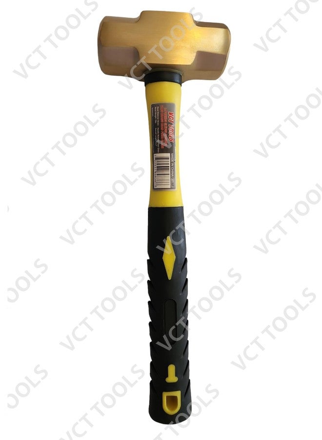 VCT Solid Brass Non-Sparking Hammer with Fiberglass Non-slip Handle - 2lb, 01213 - Image 2