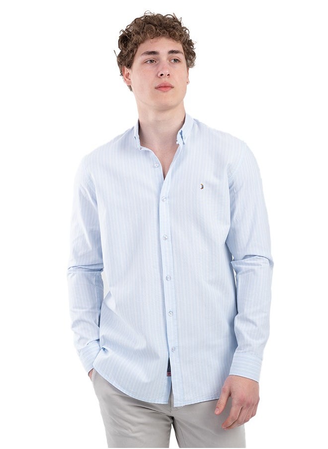 clever - Striped cotton Oxford shirt - Image 1