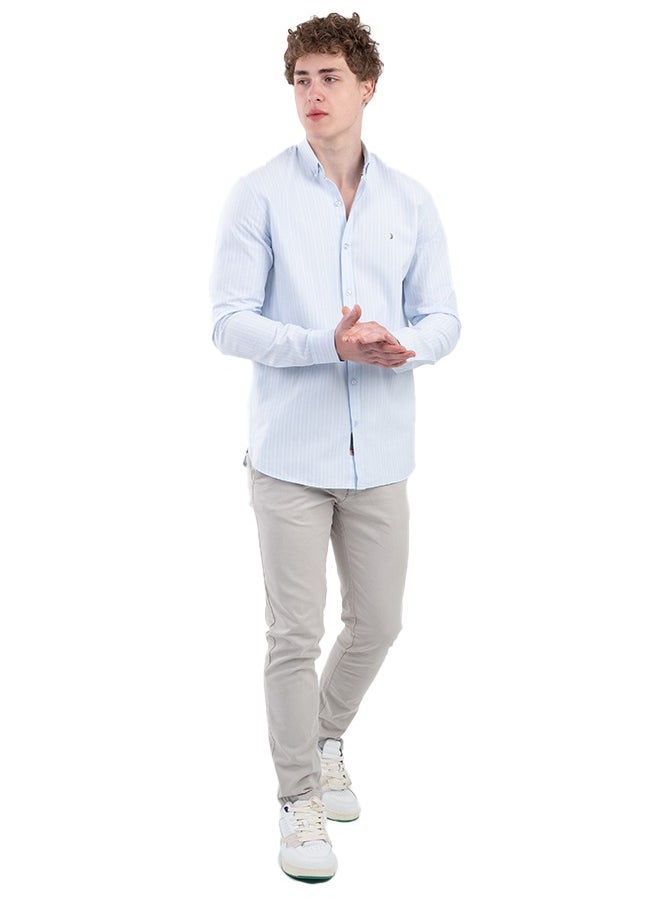 clever - Striped cotton Oxford shirt - Image 1