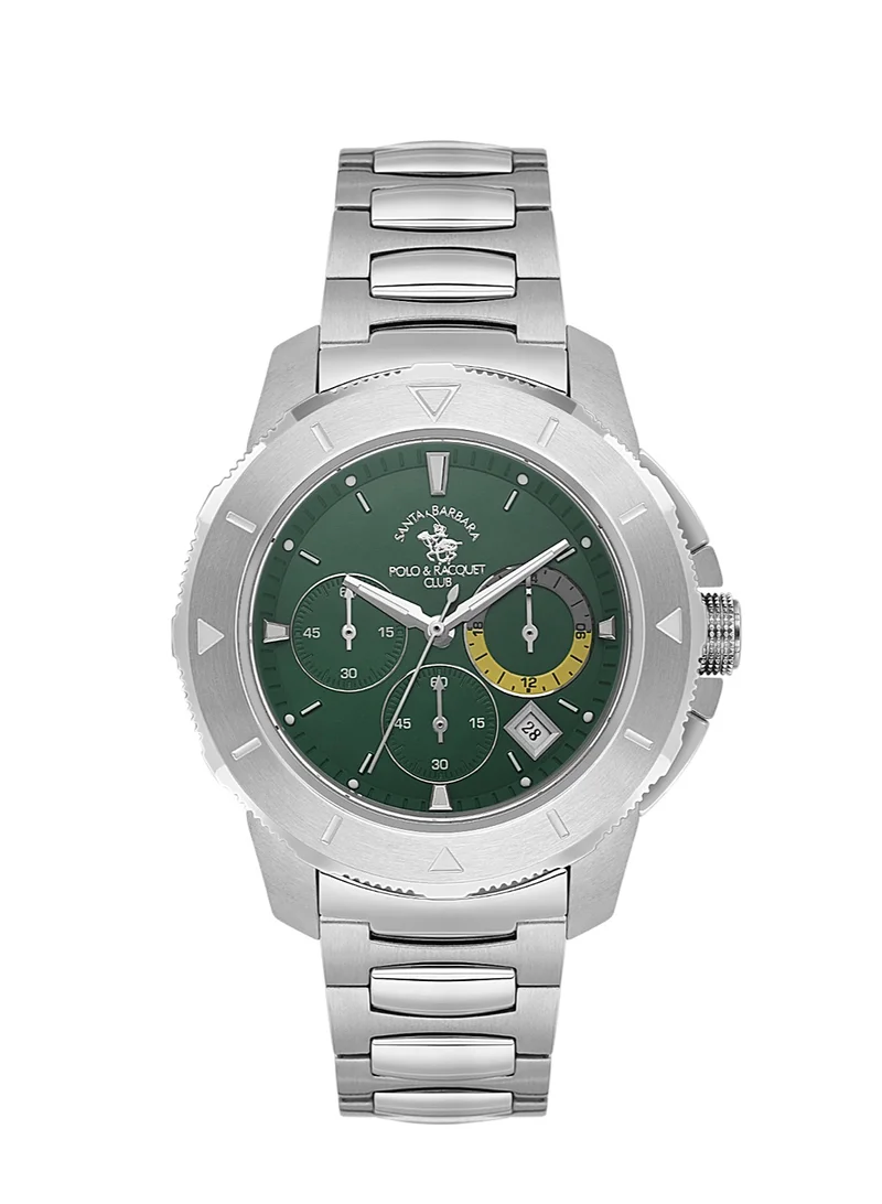 SANTA BARBARA POLO & RACQUET CLUB Santa Barbara Polo & Racquet Club - Legend Men's Watch | Stainless Steel Band with Steel Case | Analog | Round Dial | Mineral Glass | Japanese Quartz | Water Resistance 50 Meters