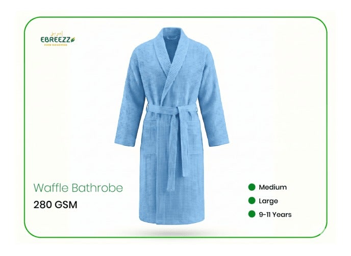 Premium Waffle Cotton Bathrobe – 280 GSM