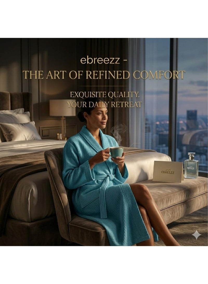 EBREEZZ Premium Waffle Cotton Bathrobe – 280 GSM - Image 5