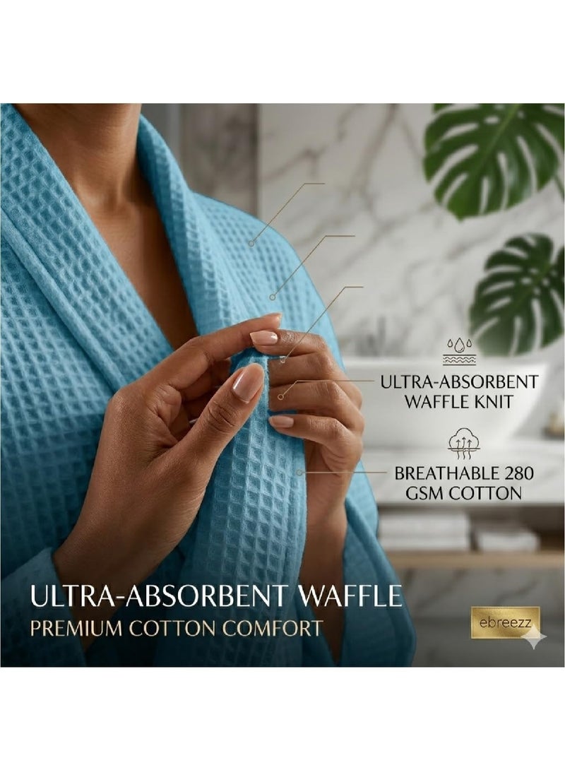 EBREEZZ Premium Waffle Cotton Bathrobe – 280 GSM - Image 2