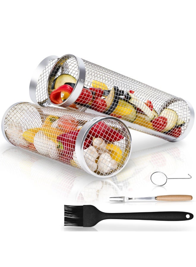 عربست سلتان متحركتان للشواء الخارجي، ملحقات بيج جرين إيغ - تتضمن المجموعة شوكة، خطاف، وفرشاة زيت - مصنوعة من الفولاذ المقاوم للصدأ 304 غرام - هدية مثالية للأب، من مستلزمات التخييم الأساسية، هدايا خارجية مميزة - Image 1