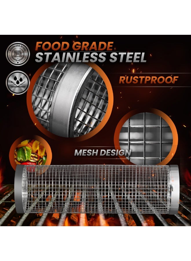 عربست سلتان متحركتان للشواء الخارجي، ملحقات بيج جرين إيغ - تتضمن المجموعة شوكة، خطاف، وفرشاة زيت - مصنوعة من الفولاذ المقاوم للصدأ 304 غرام - هدية مثالية للأب، من مستلزمات التخييم الأساسية، هدايا خارجية مميزة - Image 2