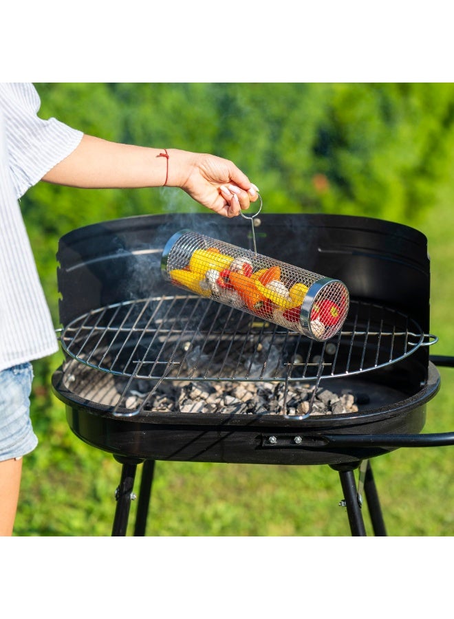 عربست سلتان متحركتان للشواء الخارجي، ملحقات بيج جرين إيغ - تتضمن المجموعة شوكة، خطاف، وفرشاة زيت - مصنوعة من الفولاذ المقاوم للصدأ 304 غرام - هدية مثالية للأب، من مستلزمات التخييم الأساسية، هدايا خارجية مميزة - Image 5