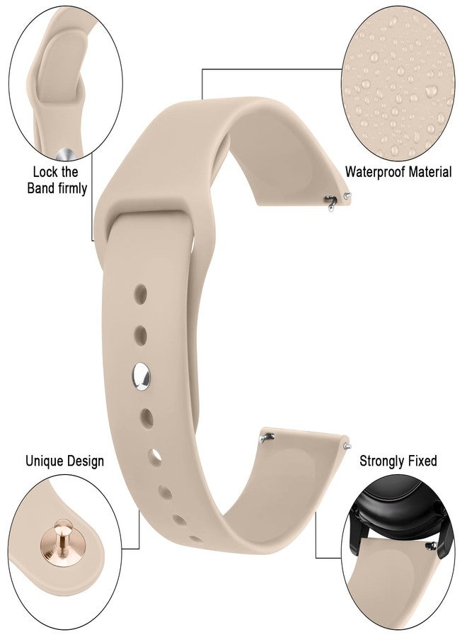 Meliya Silicone Watch Bands, 20mm 22mm Quick Release Soft Sport Replacement Watch Strap for Women Men (22mm, Starlight+Milk Tea+Violet Smoke) - Image 2