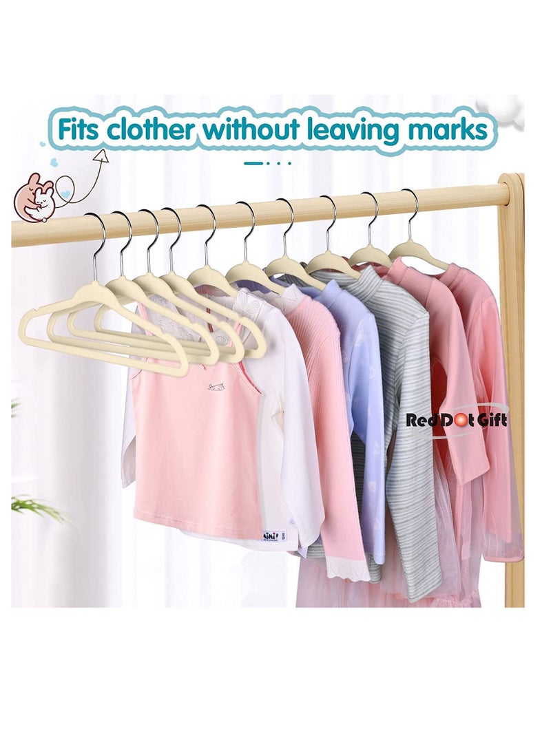ريد دوت جيفت 30-Pack Beige Velvet Kids Hangers - (35cm / 14 Inch) Premium Childrens Hangers for Closet, Ultra-Thin Cute Hangers Kids Clothes Hanger, Small Hangers for Kids Clothes - Image 5